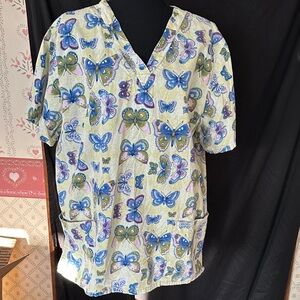 Cherokee Butterfly Print Medical Scrub